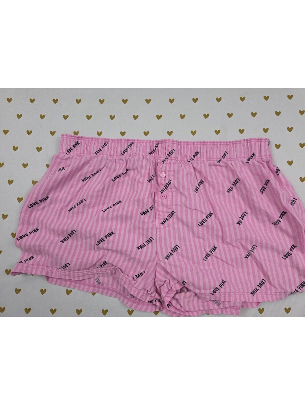 Victorias Secret PINK Striped Logo XS Sleep Shorts Boxers Pajama Bottoms